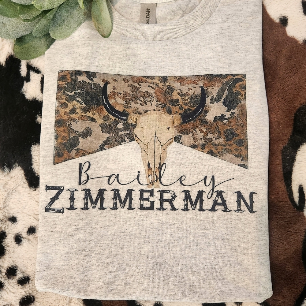 Bailey Zimmerman shirt country music popular trending bull skull